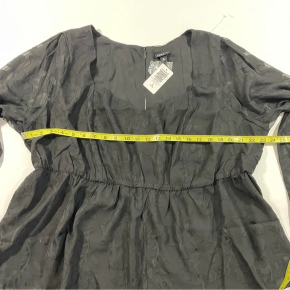 New Torrid Peplum Chiffon Clip Floral Puff Sleeve Top - Picture 6 of 7